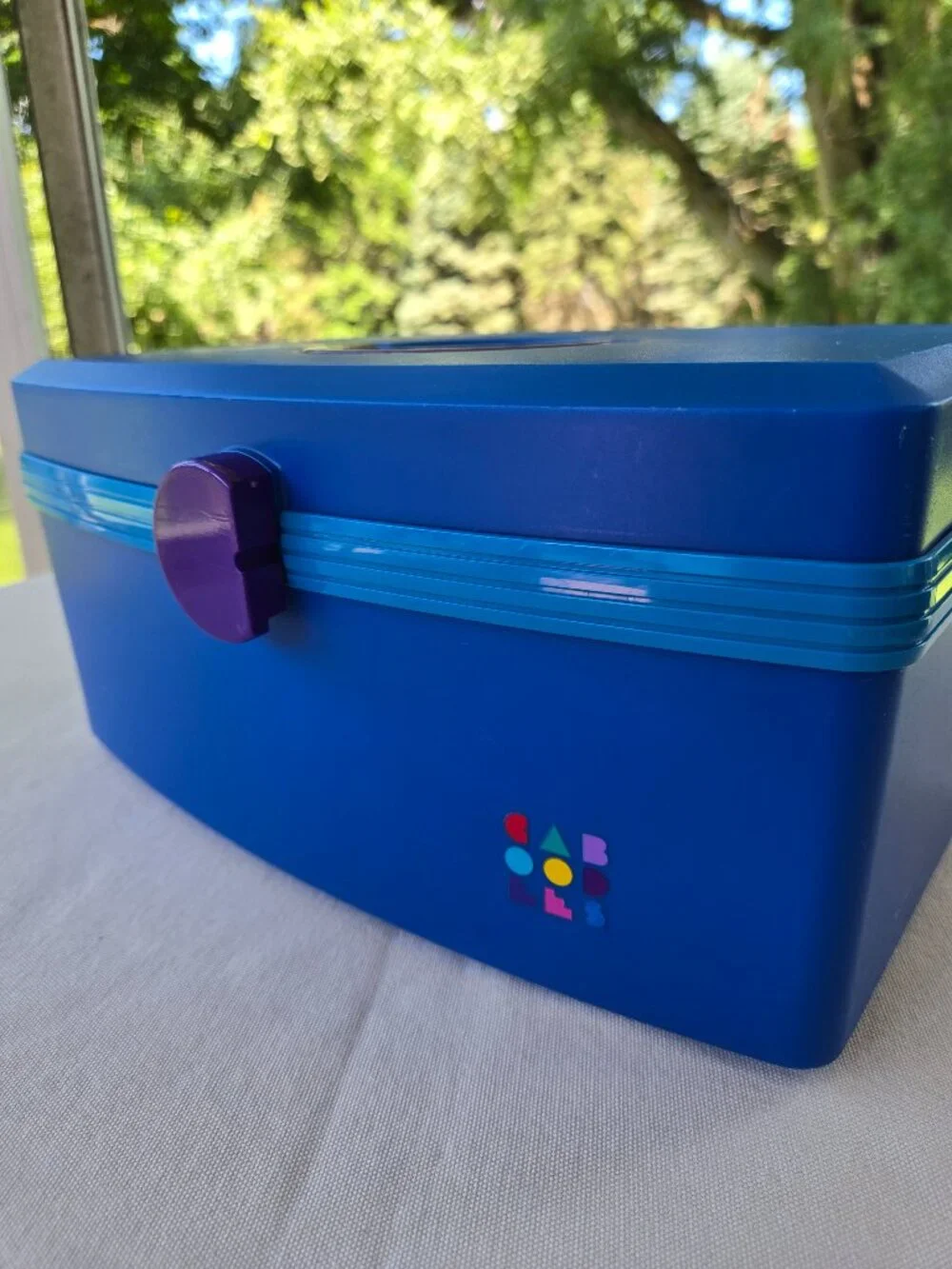 Vintage Caboodles Cosmetic Carry Case Organizer 2770 Blue and Purple